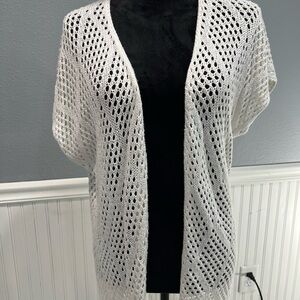 Rue21 White Open-Knit Cardigan